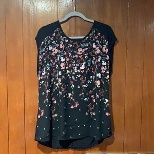 Maurices XL Black floral top